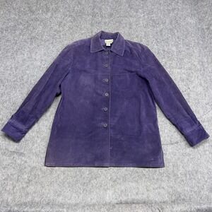 Coldwater Creek Jacket‎ Womens Medium Suede Button Front Lined Coat